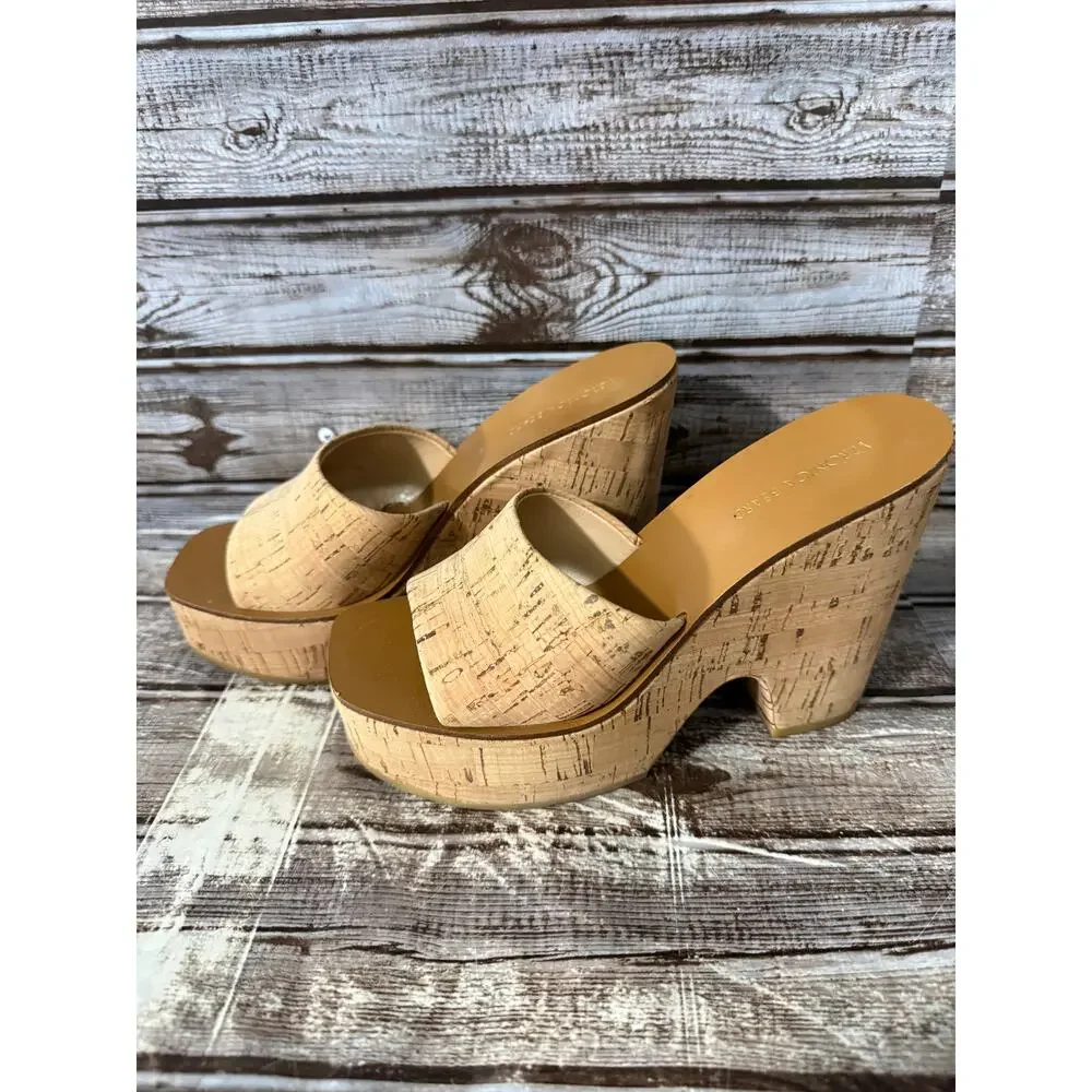 Veronica Beard Paulita Cork Wedges Size 5.5